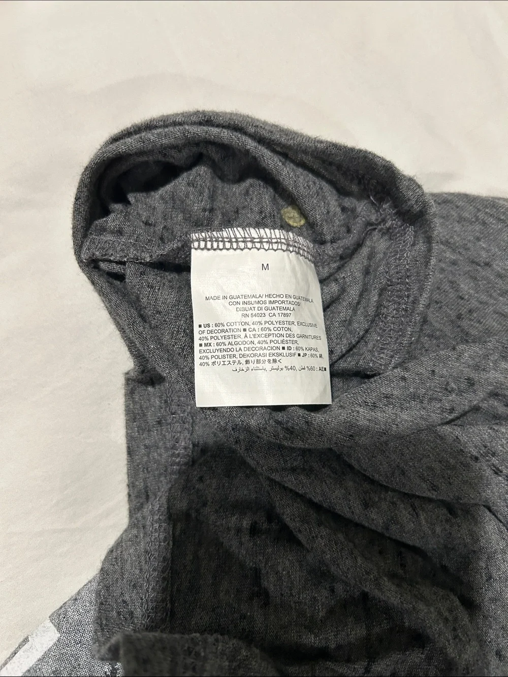 Old Navy Grey Graphic Crewneck Tee with Black & White Print